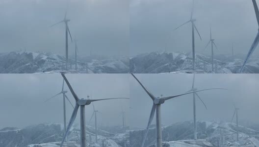 雪山风力发电高清在线视频素材下载