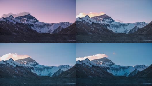 珠穆朗玛峰日照金山高清在线视频素材下载