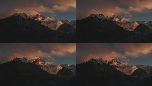 珠穆朗玛峰日照金山高清在线视频素材下载