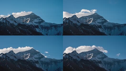 晴朗天气下珠穆朗玛峰高清在线视频素材下载