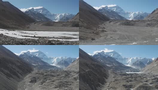晴朗天气下珠穆朗玛峰高清在线视频素材下载