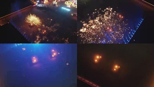 非遗打铁花4k升格航拍高清在线视频素材下载