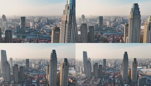 天津城市建筑航拍高清在线视频素材下载