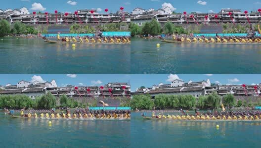 4k航拍镇远龙舟赛03高清在线视频素材下载