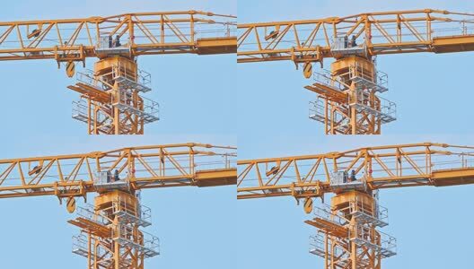 建筑工地施工塔吊工程吊车架子起重机旋转高清在线视频素材下载