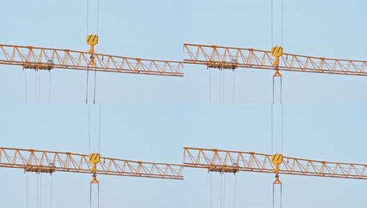 建筑工地施工塔吊工程吊车架子起重机旋转高清在线视频素材下载
