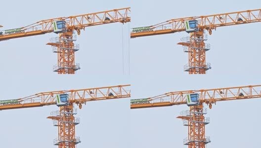 建筑工地施工塔吊工程吊车架子起重机旋转高清在线视频素材下载