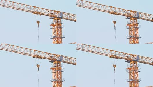 建筑工地施工塔吊工程吊车架子起重机旋转高清在线视频素材下载