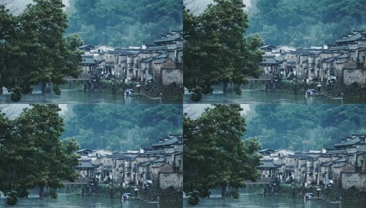 国风古建筑烟雨江南意境实拍镜头高清在线视频素材下载