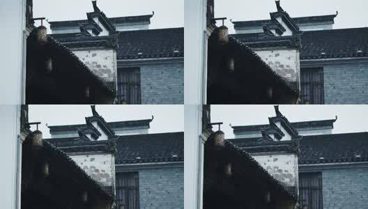 国风古建筑烟雨江南意境实拍镜头高清在线视频素材下载