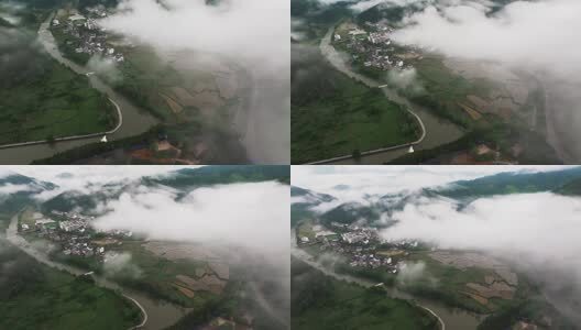 国风古建筑烟雨江南意境实拍镜头高清在线视频素材下载