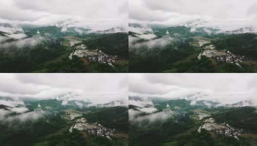 国风古建筑烟雨江南意境实拍镜头高清在线视频素材下载