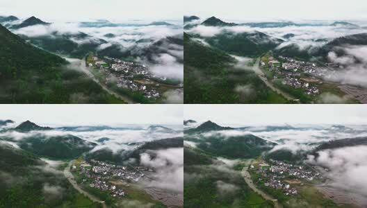 国风古建筑烟雨江南意境实拍镜头高清在线视频素材下载