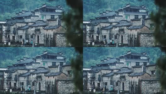 国风古建筑烟雨江南意境实拍镜头高清在线视频素材下载