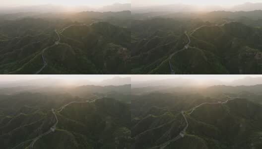 中国万里长城日出高清在线视频素材下载