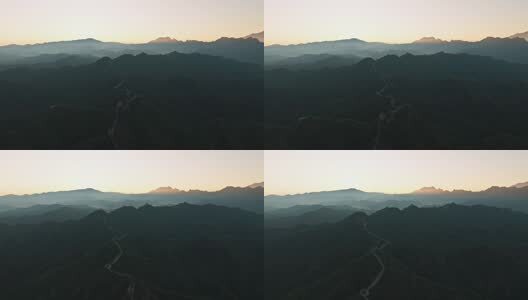 中国万里长城日出高清在线视频素材下载