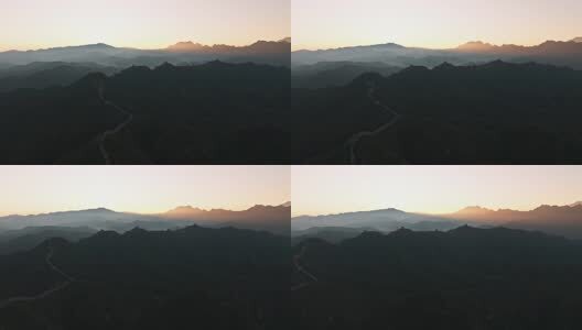 中国万里长城日出高清在线视频素材下载