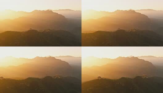 中国万里长城日出高清在线视频素材下载