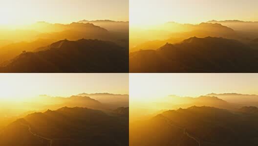 中国万里长城日出高清在线视频素材下载