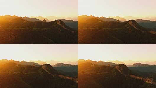 中国万里长城日出高清在线视频素材下载