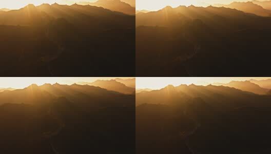 中国万里长城日出高清在线视频素材下载