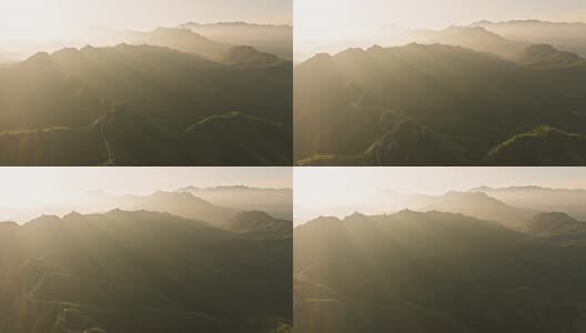 中国万里长城日出高清在线视频素材下载