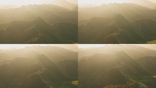 中国万里长城日出高清在线视频素材下载