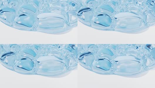 柔软透明的气泡曲面背景三维渲染高清在线视频素材下载