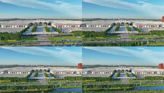 航拍天津国家会展中心高清在线视频素材下载