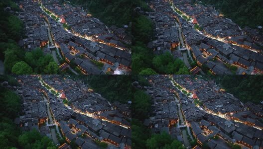 贵州少数民族村落肇兴侗寨夜景高清在线视频素材下载