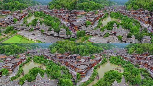 贵州少数民族村寨肇兴侗寨高清在线视频素材下载