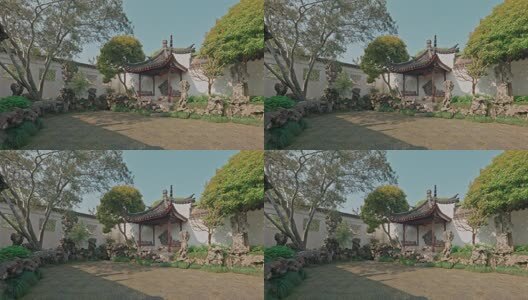 苏州网师园殿春簃晴天风光高清在线视频素材下载