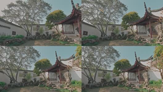 苏州网师园殿春簃晴天风光高清在线视频素材下载
