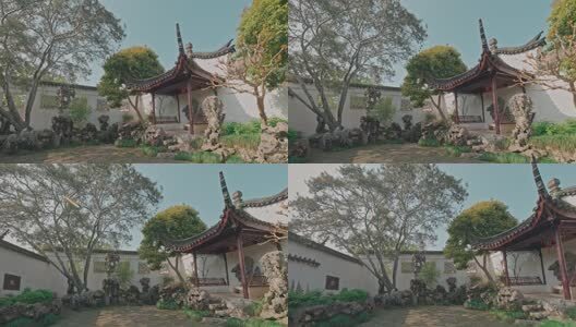 苏州网师园殿春簃晴天风光高清在线视频素材下载