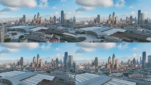 航拍天津城市风光高清在线视频素材下载