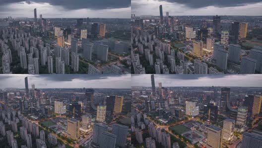 苏州园区延时航拍高清在线视频素材下载