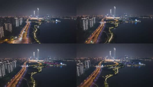 苏州园区延时航拍高清在线视频素材下载