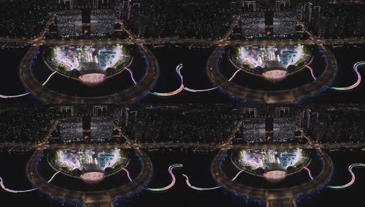 苏州城市景观航拍夜景高清在线视频素材下载