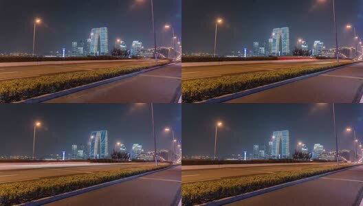 苏州城市景观航拍夜景高清在线视频素材下载