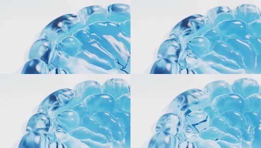 柔软透明的气泡曲面背景三维渲染高清在线视频素材下载