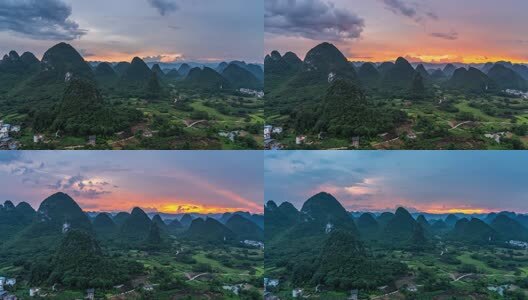 广西桂林翠屏五指山黄昏高清在线视频素材下载