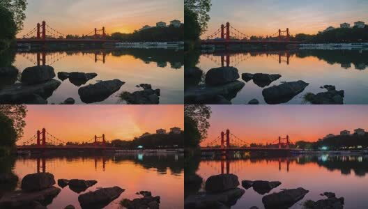 广西桂林虹桥日落晚霞高清在线视频素材下载