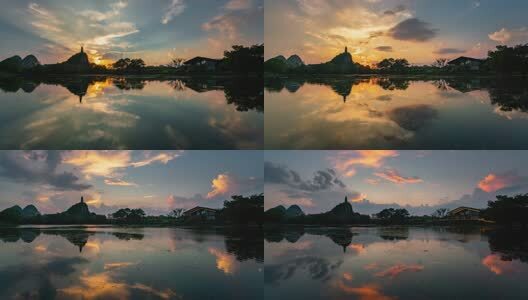 广西桂林塔山晚霞延时高清在线视频素材下载