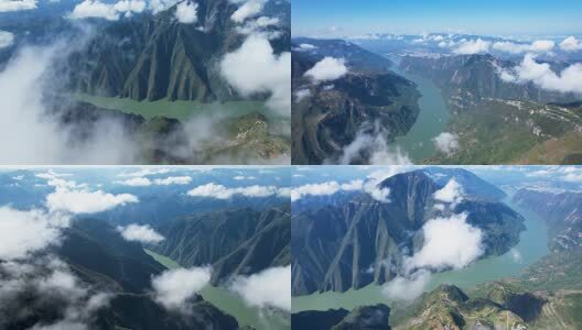 4K长江三峡巫峡山河风光航拍视频高清在线视频素材下载