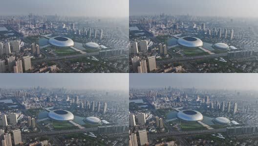 天津奥体中心航拍高清在线视频素材下载