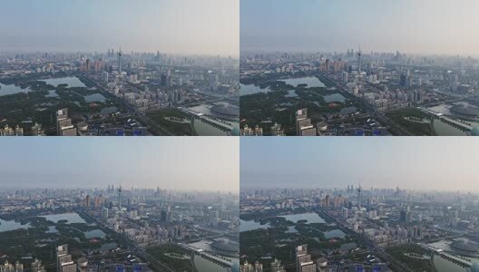 天津水上公园航拍空镜高清在线视频素材下载