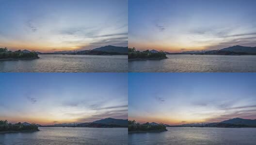 珠海虎跳门水道出海口晚霞高清在线视频素材下载