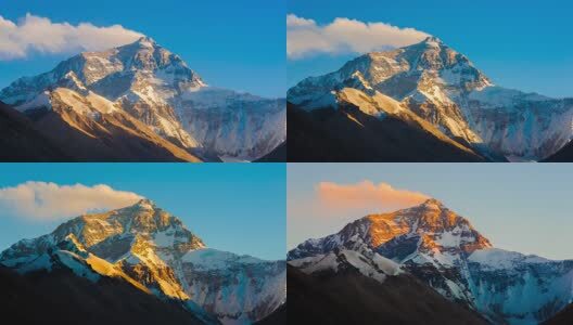 西藏珠峰日照金山延时摄影高清在线视频素材下载