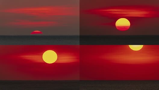 4K海上海平面日出延时空镜高清在线视频素材下载