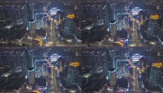 苏州狮山新区夜景航拍高清在线视频素材下载